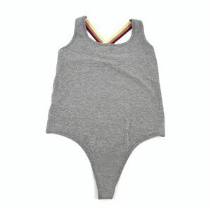 Xhilaration Wide Rainbow Strap Bodysuit Size XL Womens Gray One Piece Stretch